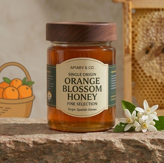 Jar of orange blossom honey