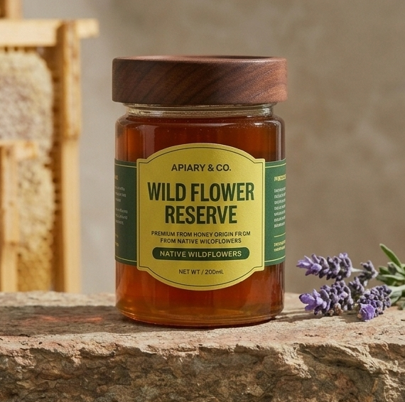 Jar of wildflower honey